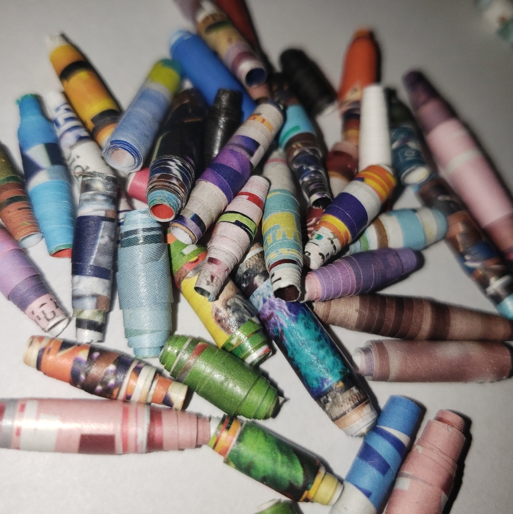 50 Handmade Paper Beads - Mixed - Picture 2 of 8